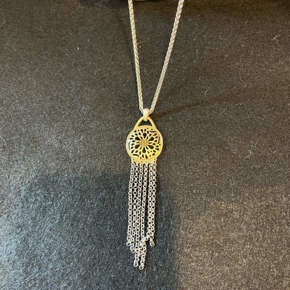 Lucky Brand Two Tone Tassel Gold and Silver Pendant Necklace - Picture 6 of 16